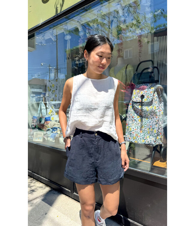 naif Jordan Linen Shorts - Navy