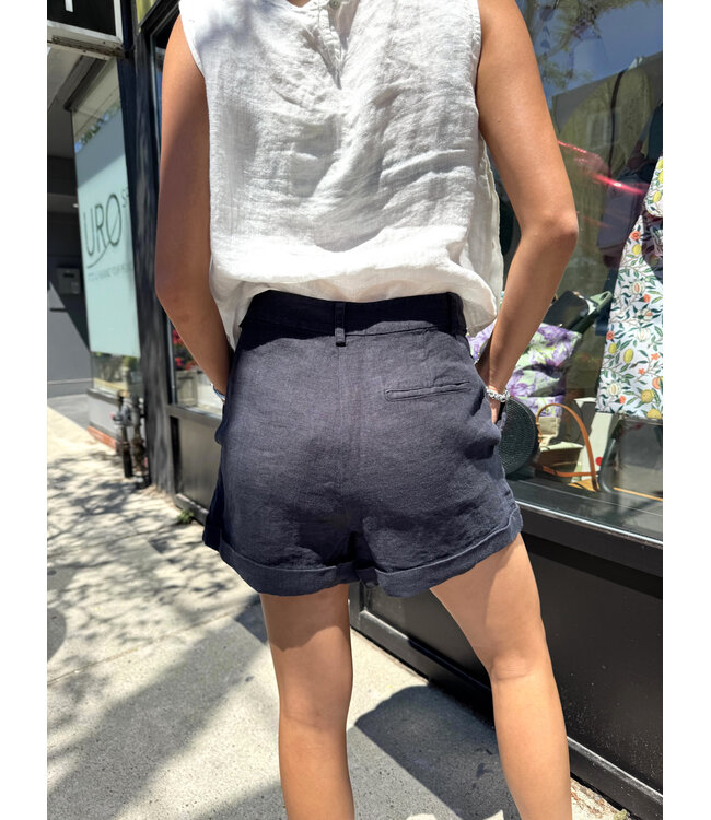 naif Jordan Linen Shorts - Navy