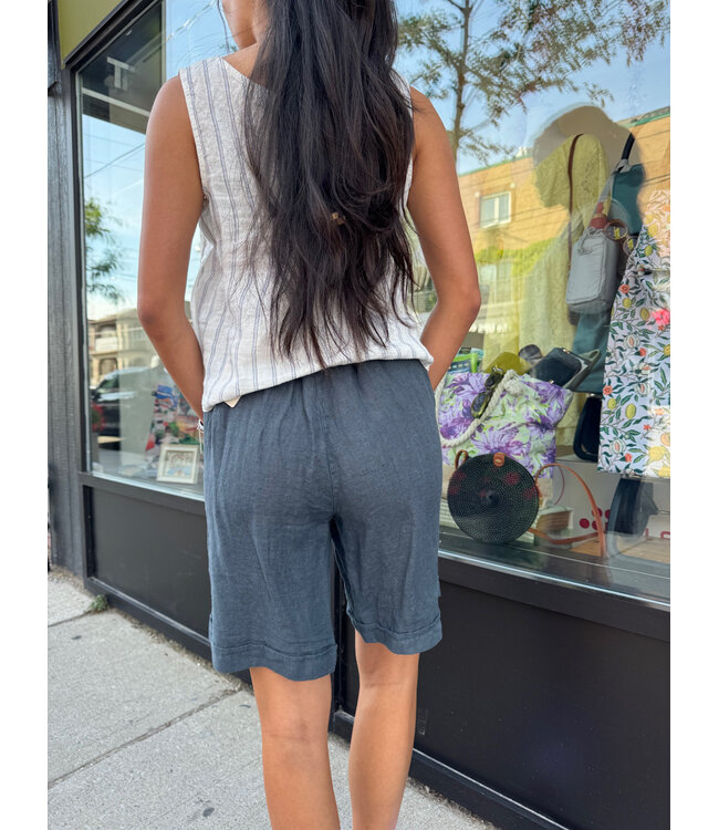 Linen Shorts - Dark Slate