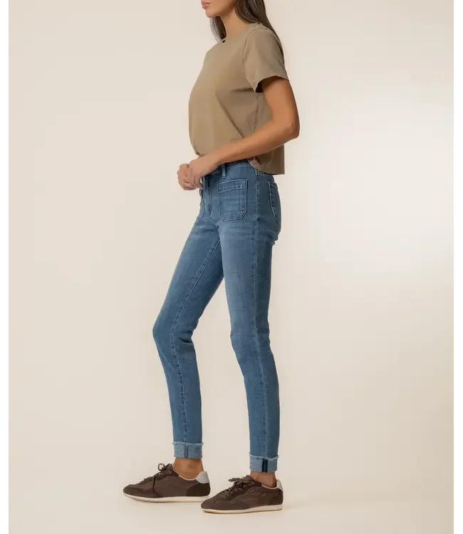 KUT Jeans Amy Crop Straight Leg Roll Up Fray - Concern