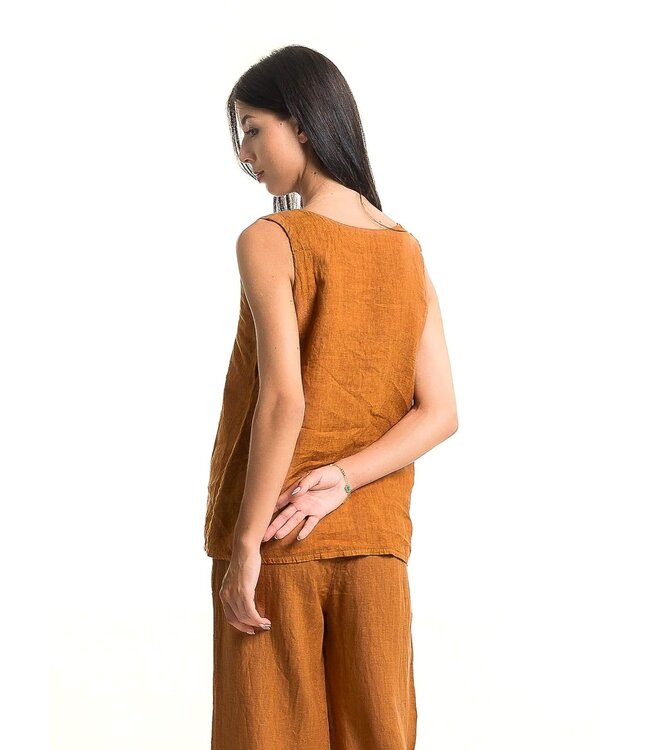Sleeveless Linen Top - Cotto