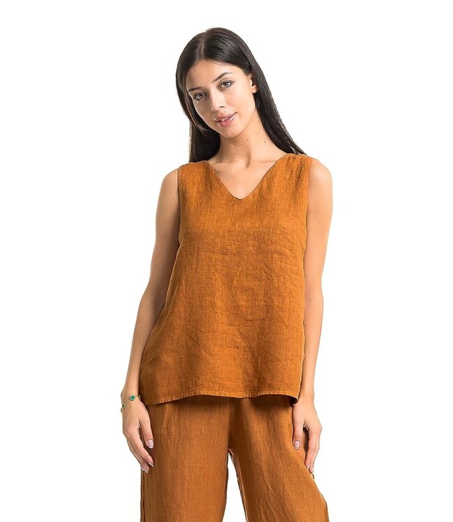 Sleeveless Linen Top - Cotto