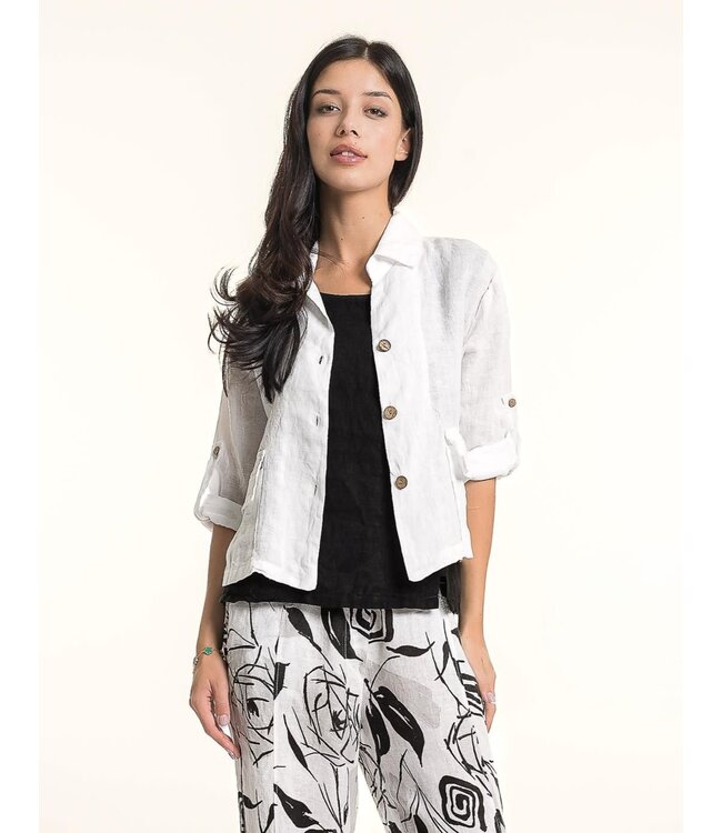 Linen Blazer - White