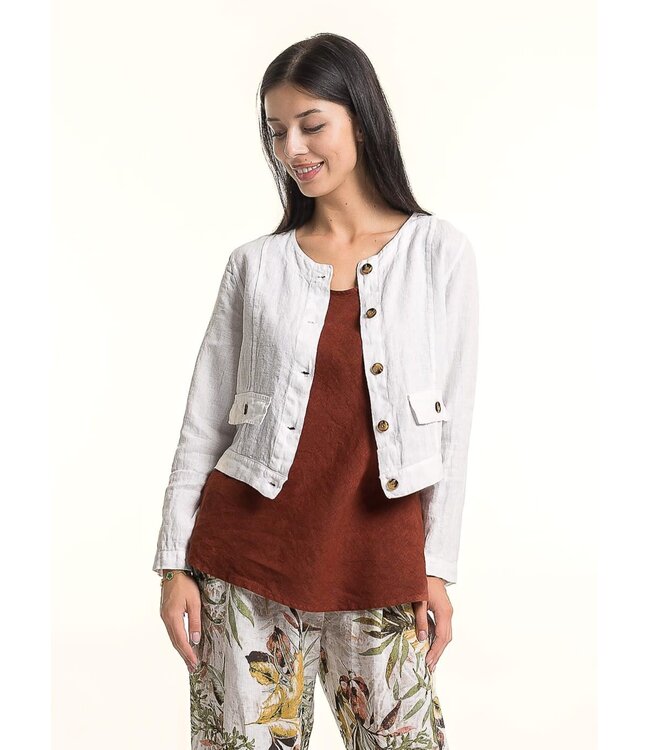 Linen Jacket  - White
