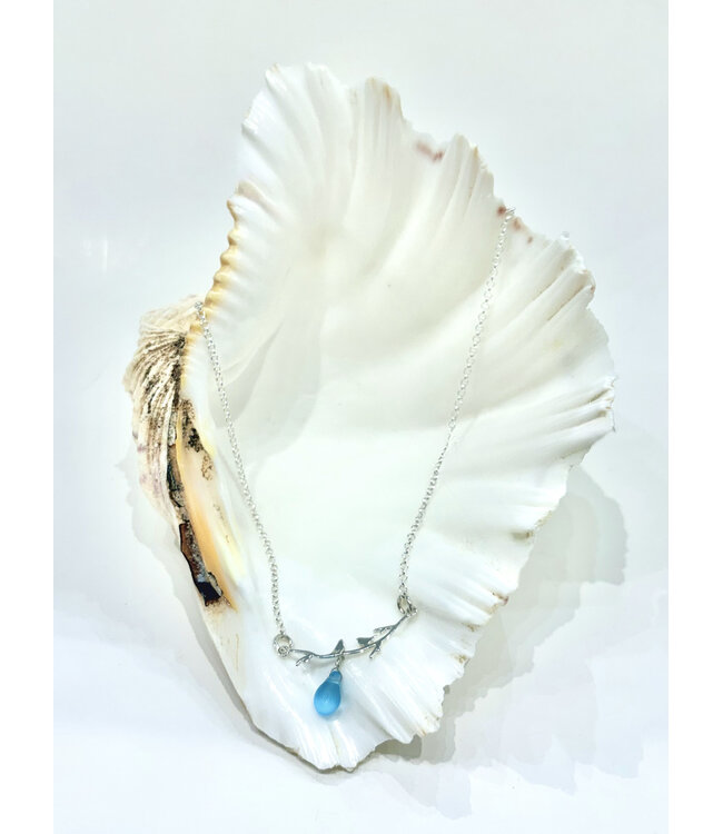 White Lotus Design Lovebirds Seaglass Necklace - Assorted