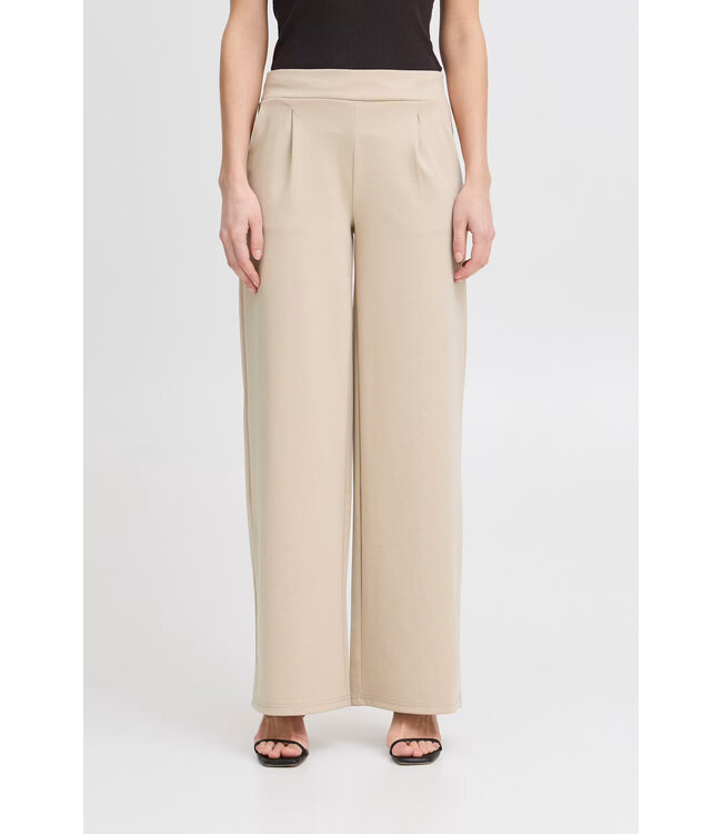 ICHI IHKate Long Wide Leg Pants - Doeskin