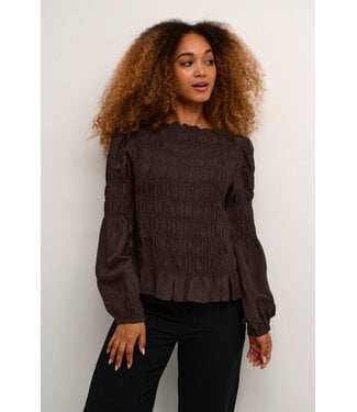Cream Henva Blouse - Chocolate
