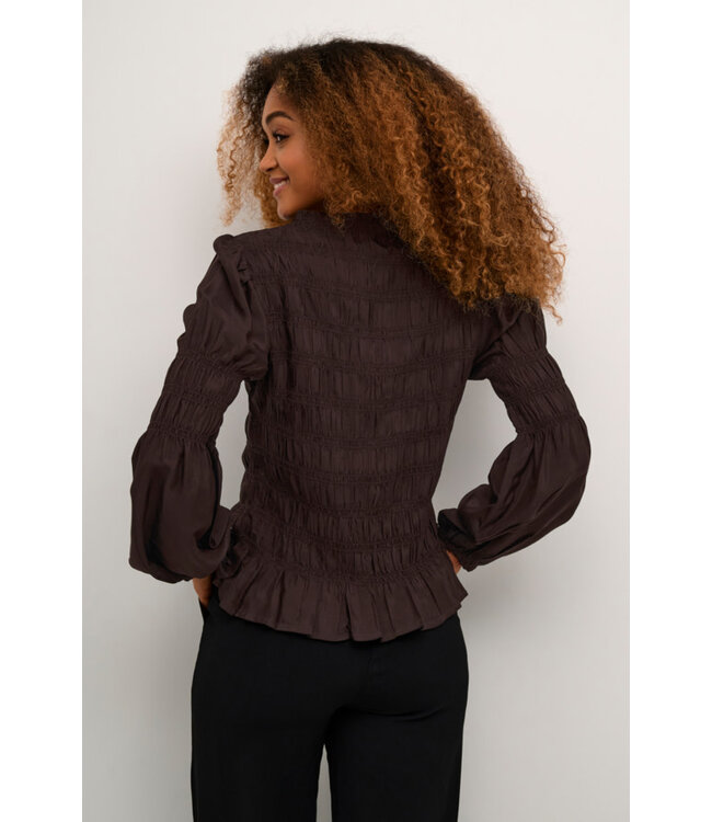Cream Henva Blouse - Chocolate
