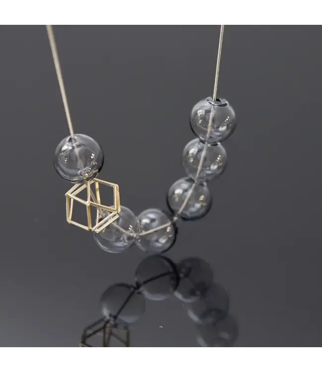 Pursuits Hex Necklace Gold Chain (Grey)
