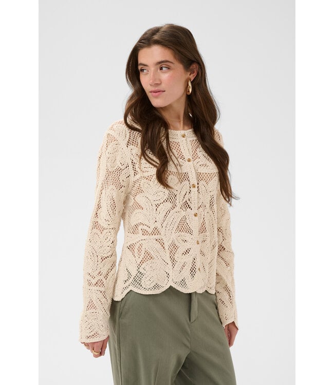 Cream CRRelon Cardigan- Undyed Yarn