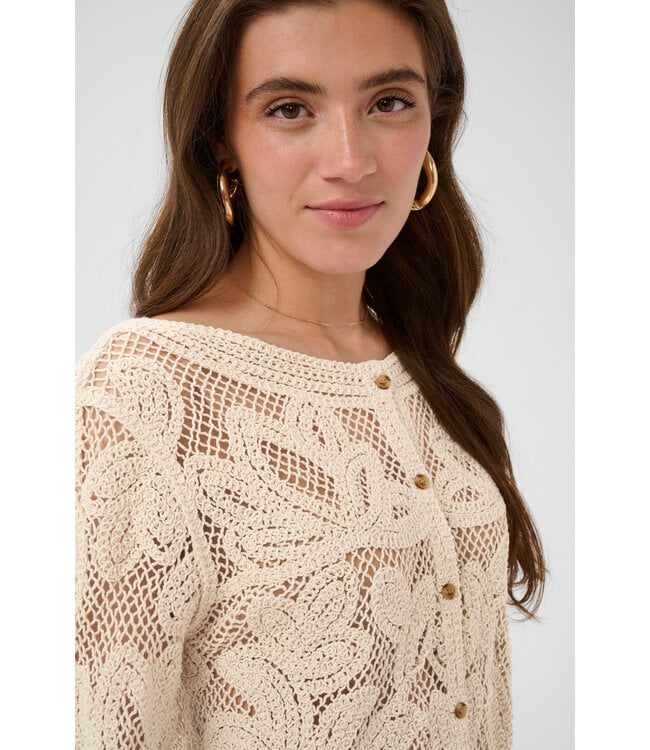 Cream CRRelon Cardigan- Undyed Yarn