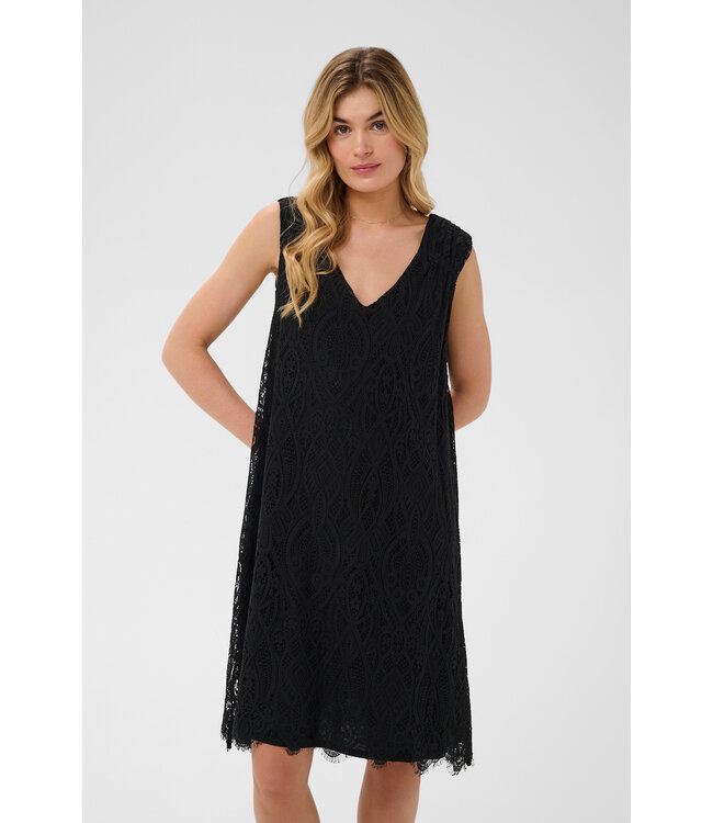 Cream CRDith Lace Dress - Black
