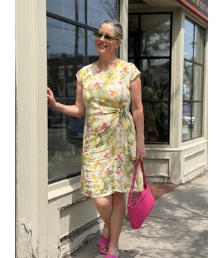 Linen Dress w/ Side Tie - Sage