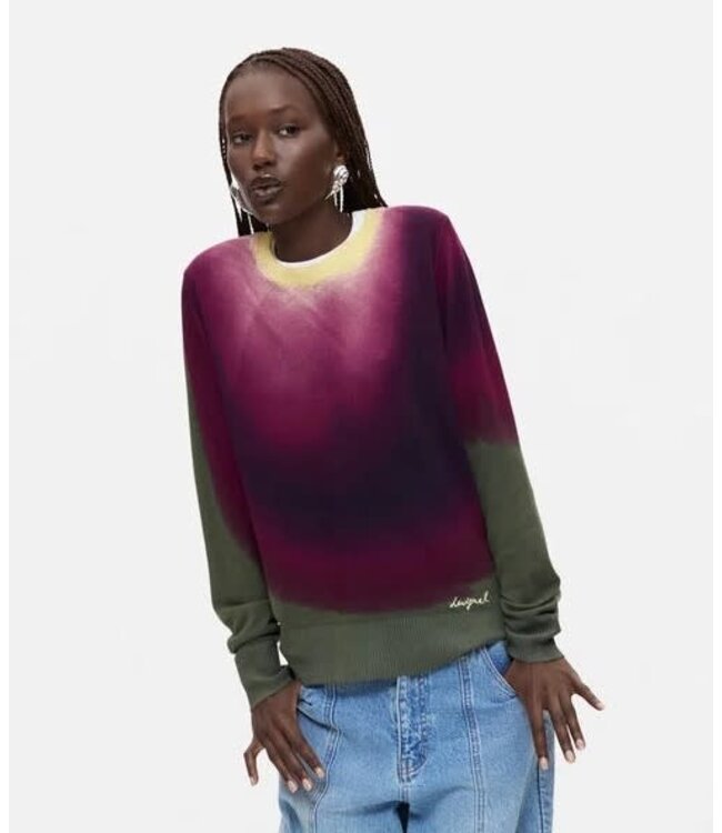 Desigual Ombre Gradient Effect Sweater - Eggplant