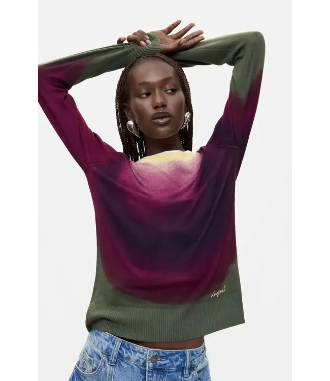 Desigual Ombre Gradient Effect Sweater - Eggplant