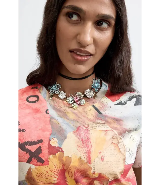 Desigual Floral & Print T-Shirt - Tutti Frutti