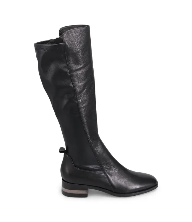 Django & Juliette Smooth Stretch Leather Boots - Black