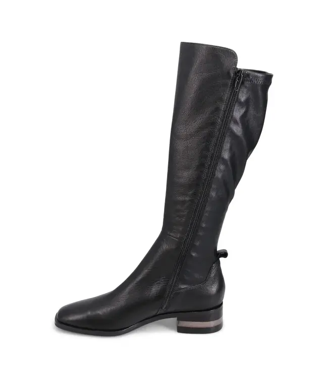 Django & Juliette Smooth Stretch Leather Boots - Black
