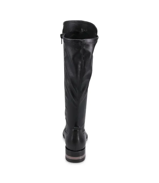 Django & Juliette Smooth Stretch Leather Boots - Black