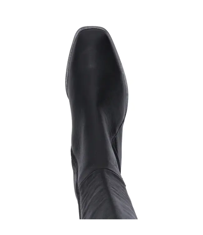 Django & Juliette Smooth Stretch Leather Boots - Black