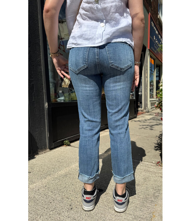 KUT Jeans Amy Crop Straight Leg Roll Up Fray - Concern