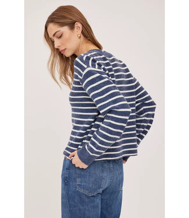 Gentle Fawn Wanda Cropped Pullover - Navy Stripe