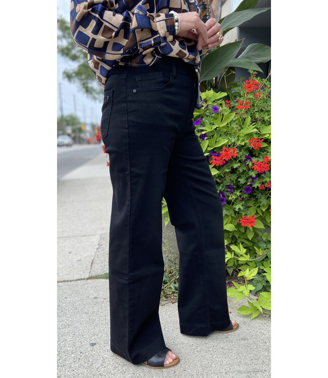 Wit & Wisdom Sam High Rise Wide Leg Jeans - Black