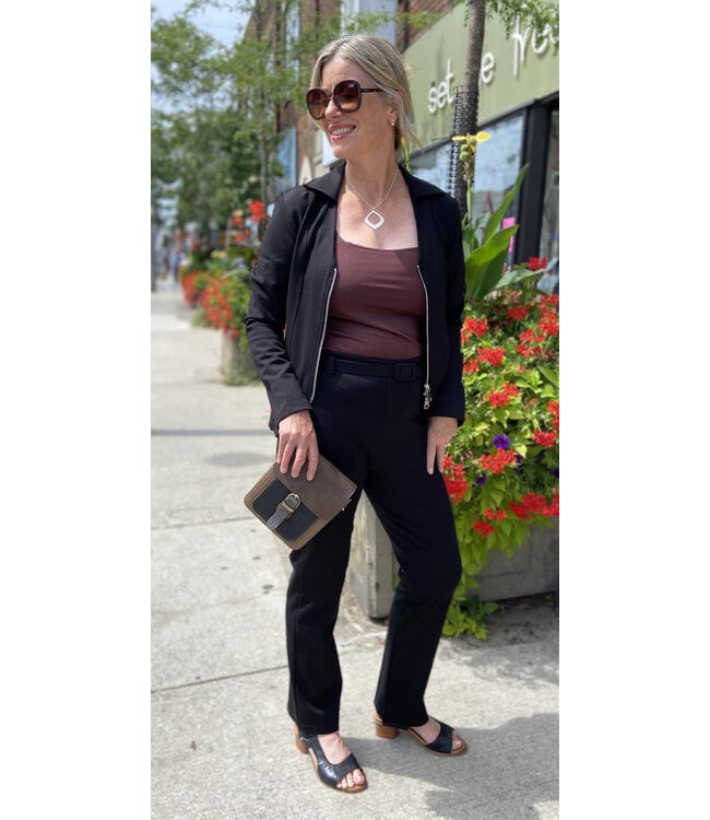 Astrid Piper Pants w/Belt - Black
