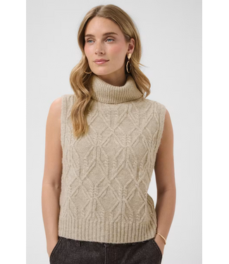 Cream Elsie Knit Slipover - Light Brown Lentil
