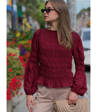 Cream Henva Blouse - Cabernet