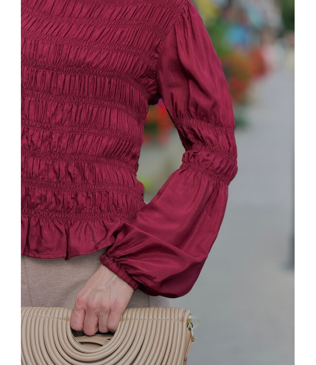 Cream Henva Blouse - Cabernet