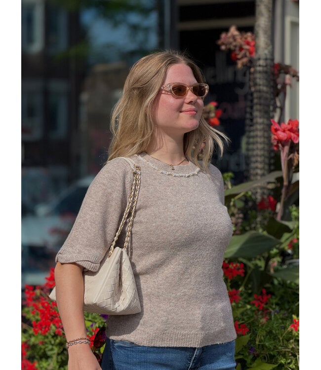 Cream CRTrusty Knit Blouse - Oat Melange