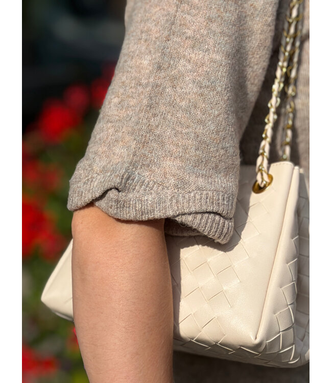Cream CRTrusty Knit Blouse - Oat Melange
