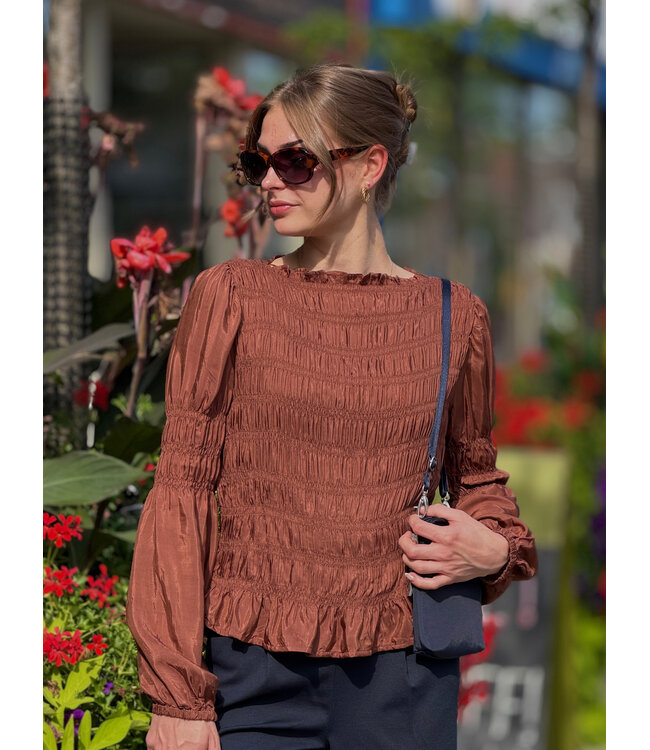 Cream Henva Blouse - Friar Brown