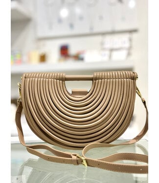 Half Moon  Crossbody Purse - Beige