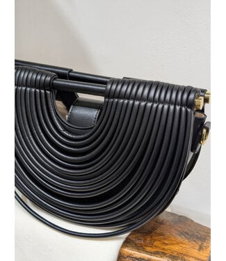 Half Moon  Crossbody Purse - Black