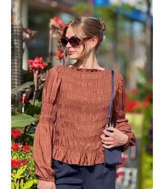 Cream Henva Blouse - Friar Brown