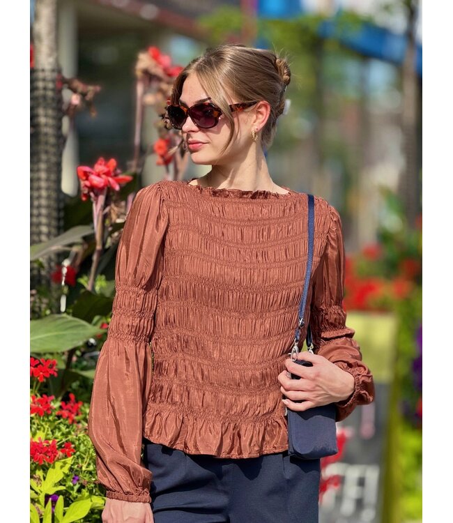 Cream Henva Blouse - Friar Brown