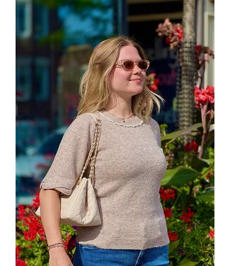 Cream CRTrusty Knit Blouse - Oat Melange