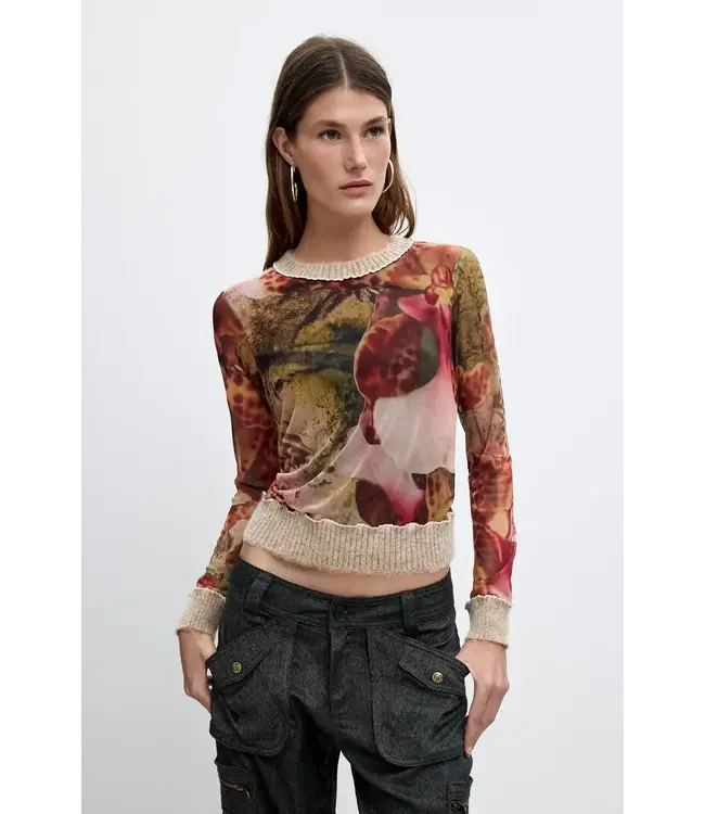 Desigual Christian Lacroix Printed Top - Orchid