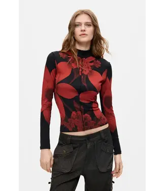 Desigual Floral Top - Black / Red