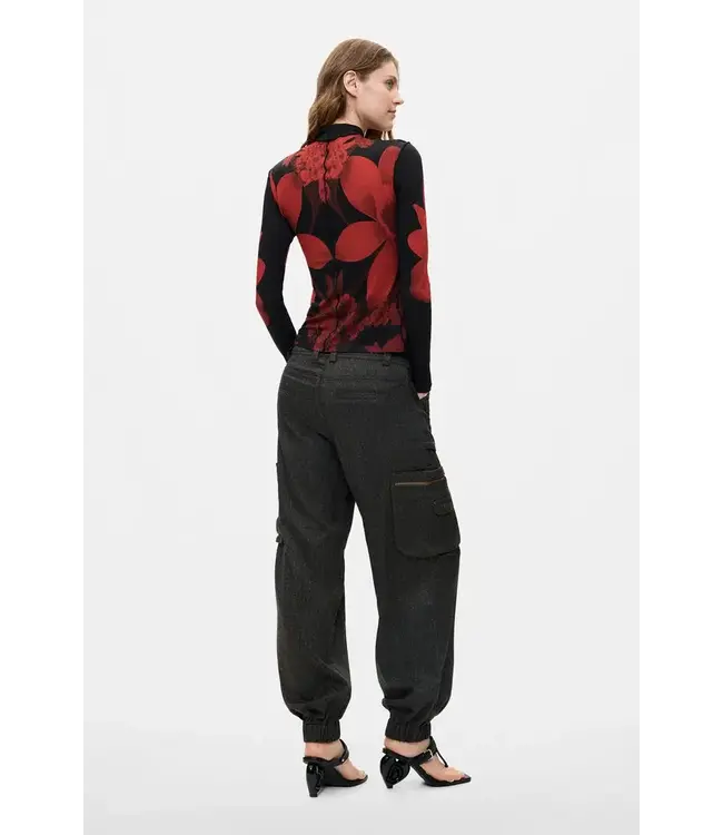 Desigual Floral Top - Black / Red