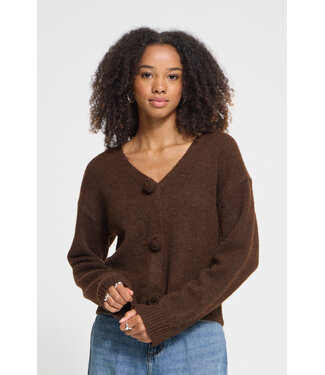 ICHI Povoke Cardigan - Coffee