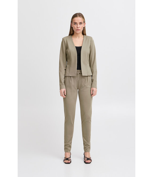 ICHI Kate Short Blazer - Driftwood