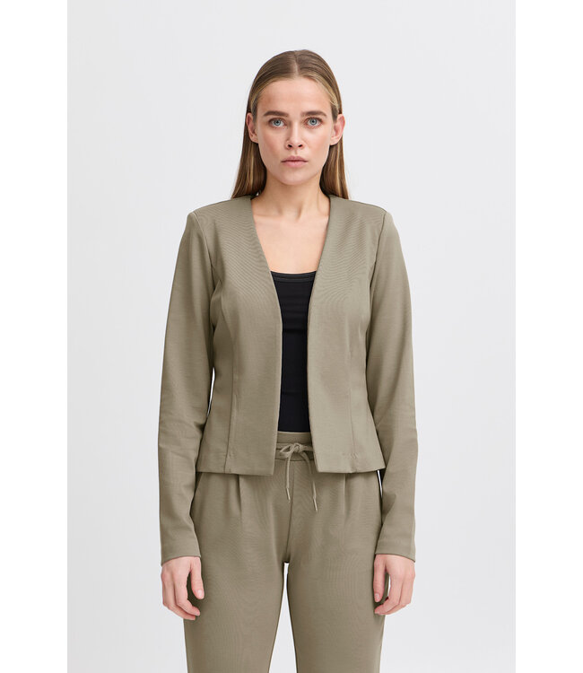 ICHI Kate Short Blazer - Driftwood