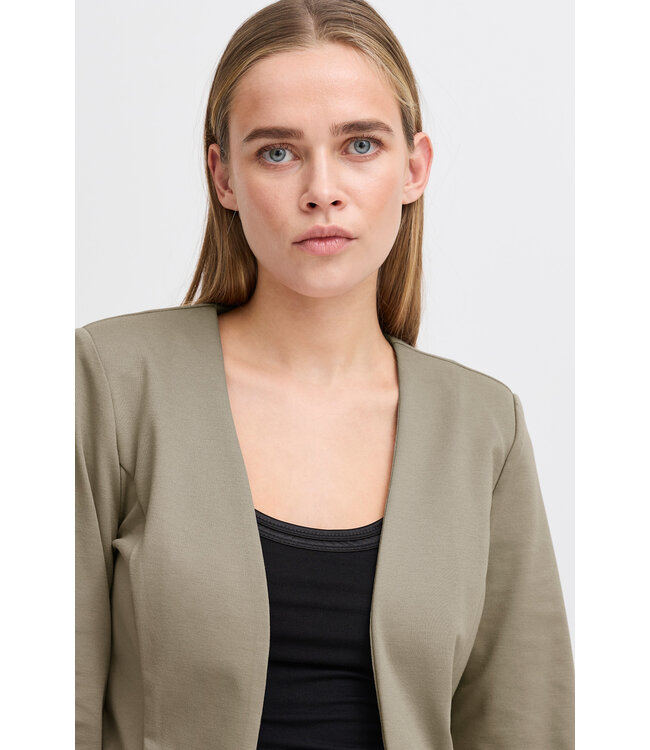 ICHI Kate Short Blazer - Driftwood
