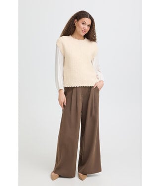 Fransa Netty Vest - Oatmeal Melange
