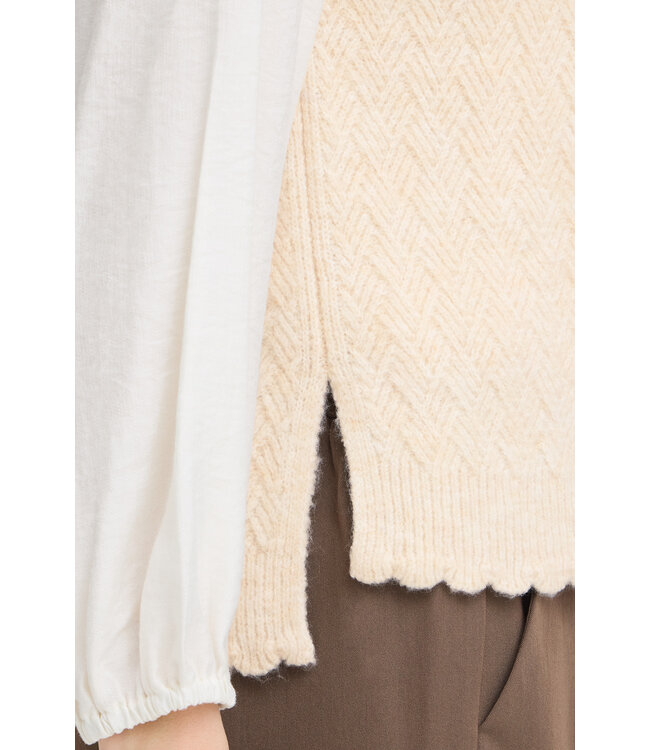 Fransa Netty Vest - Oatmeal Melange