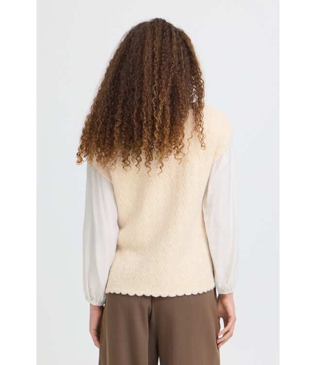 Fransa Netty Vest - Oatmeal Melange
