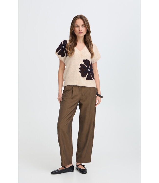 B. Young Byomea Knit Vest - Fig Mel Flower